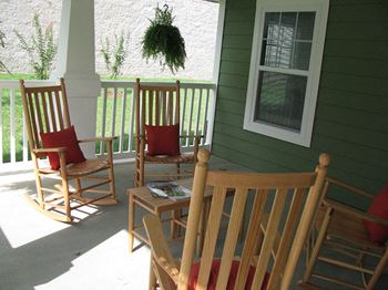Outdoor patio with seating area